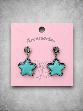 Turquoise Star Drop Earrings - Accessories. From my boutique